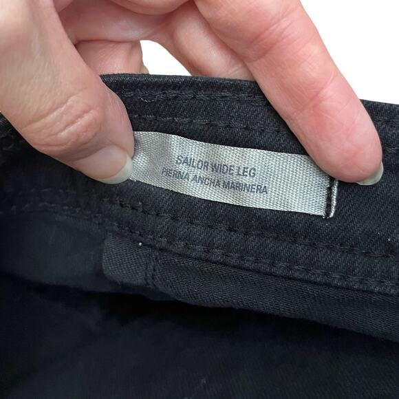 Universal Thread Sailor Wide Leg Jeans Size 14 Black Stretchy Preppy Classic - Picture 9 of 11